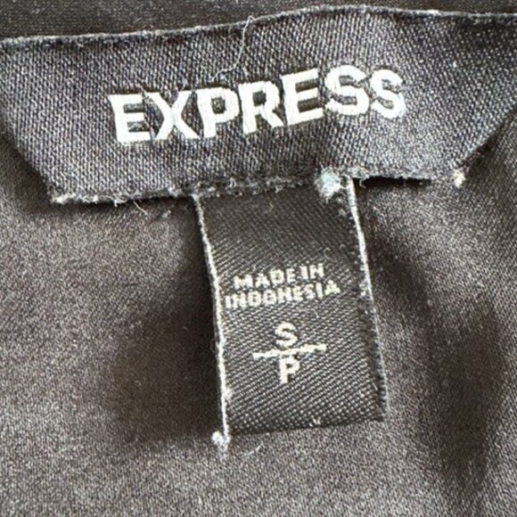 EXPRESS Black V-Neck Short Sleeve Blouse Small - Picture 11 of 12